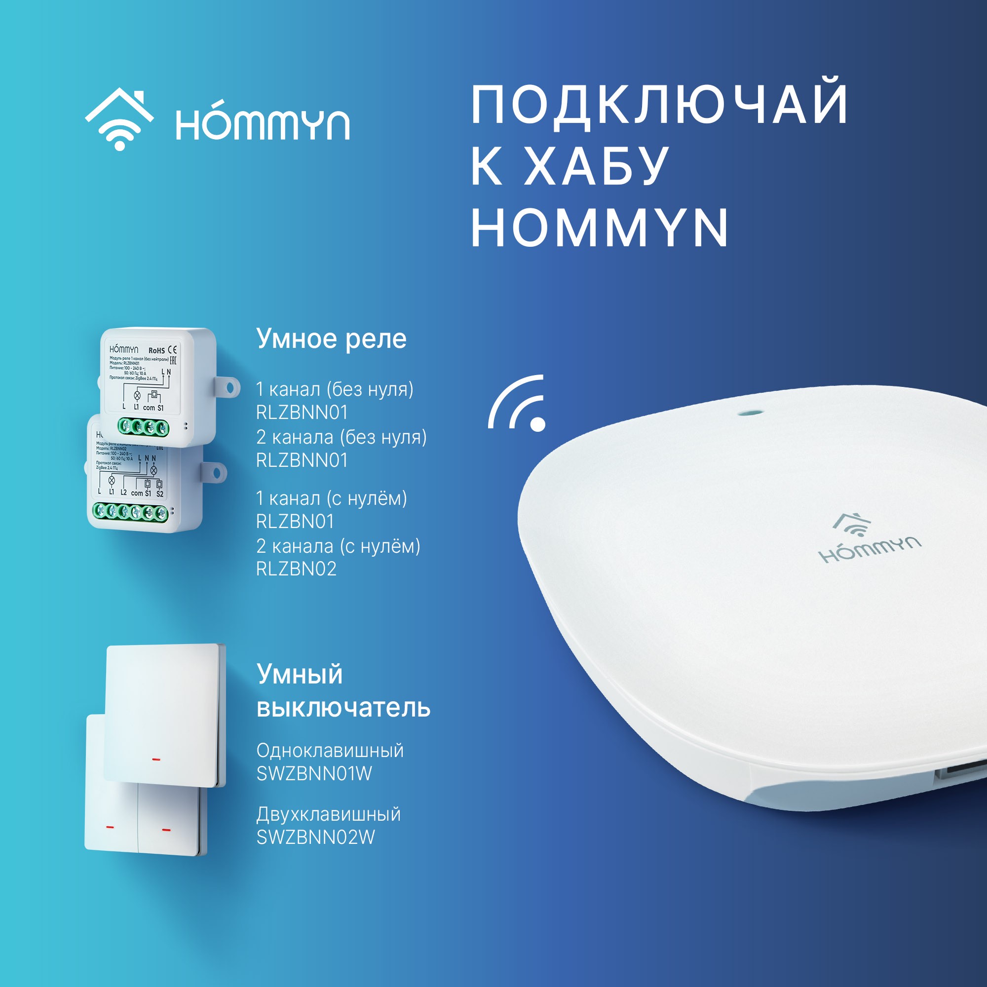 HOMMYN ZigBee 1 ալիքի ռելեի մոդուլ (չեզոքով) RLZBN01