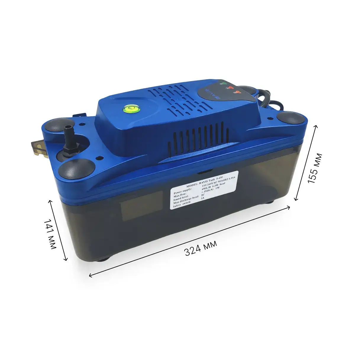 BAVIS Tank S-450 պահեստային ջրահեռացման պոմպ, 2.3 լ, 450 լ/ժ