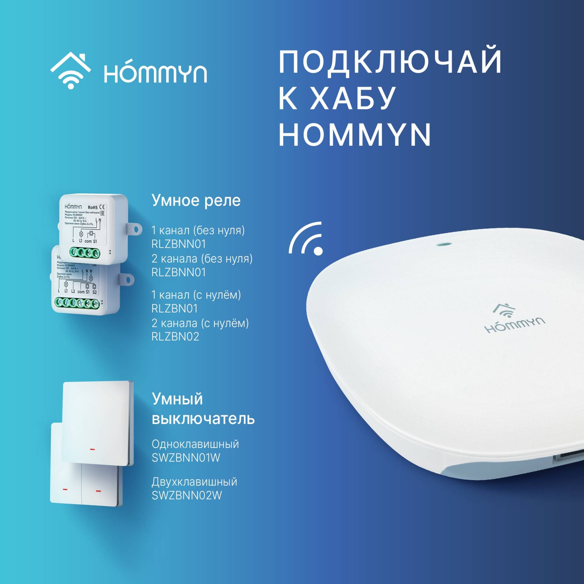 Hommyn Zigbee ռելեային մոդուլ 1 ալիք (չեզոքով) RLZBN01