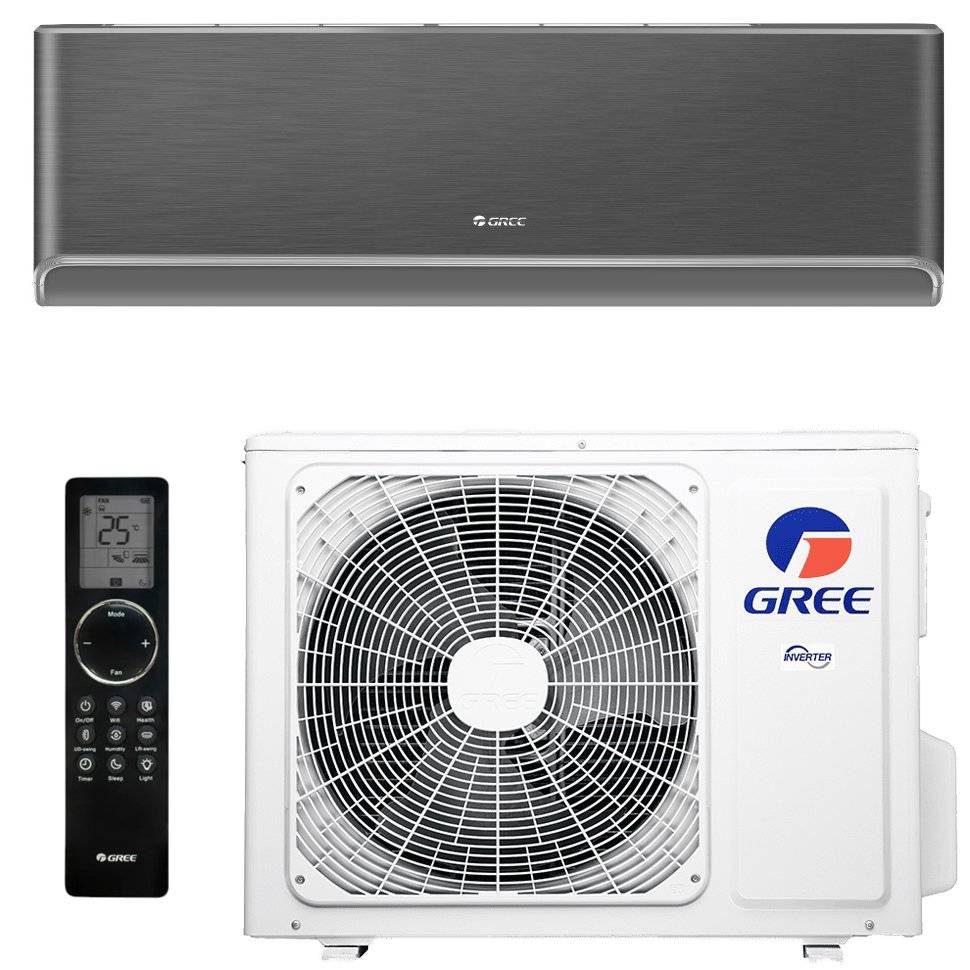 Gree շարքի պատի պառակտման համակարգ AIRY INVERTER R32 BLACK (GWH18AVCXB-K6DNA1B) 